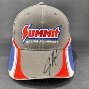 Summit Strap Back Cap Hat Main Gate Gray Racing Equipment Striped Logo Mens